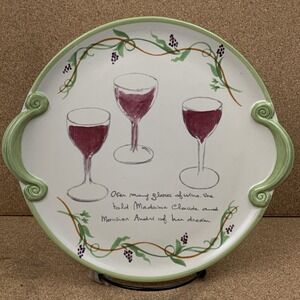 Serving Plate Platter Wine Glasses Grapes Vine Pistoulet Jana Kolpen Pfaltzgraff